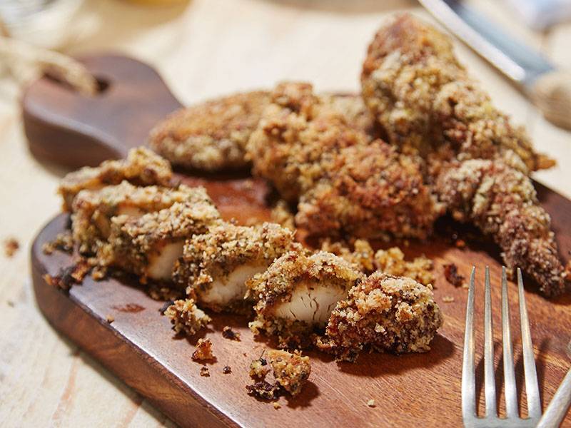 Almond Crusted Chicken Strips - Derval.ie